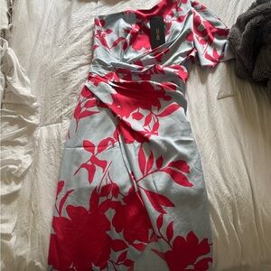 BRAND NEW DO+BE MIDI/MAXI RED AND BLUE FLARAL DRESS FROM FANCY D